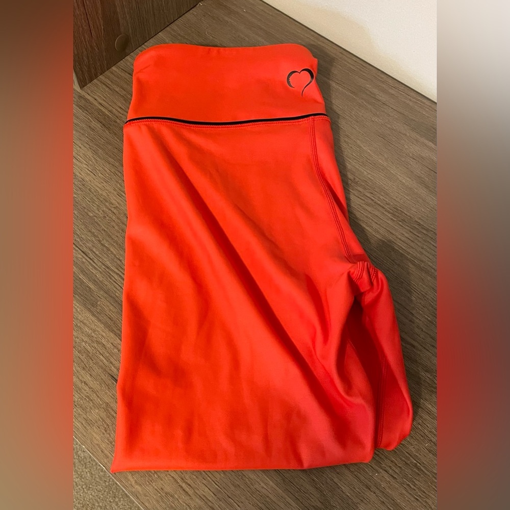 Zyia full length legging, reddish orange, worn twice, size large (12)